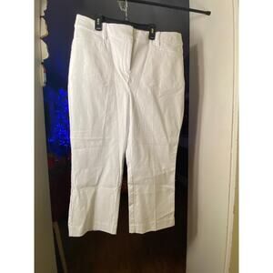 Women's Lane Bryant 4 Season White Crop Pants size 16 Mid-rise Slim Capri NWT